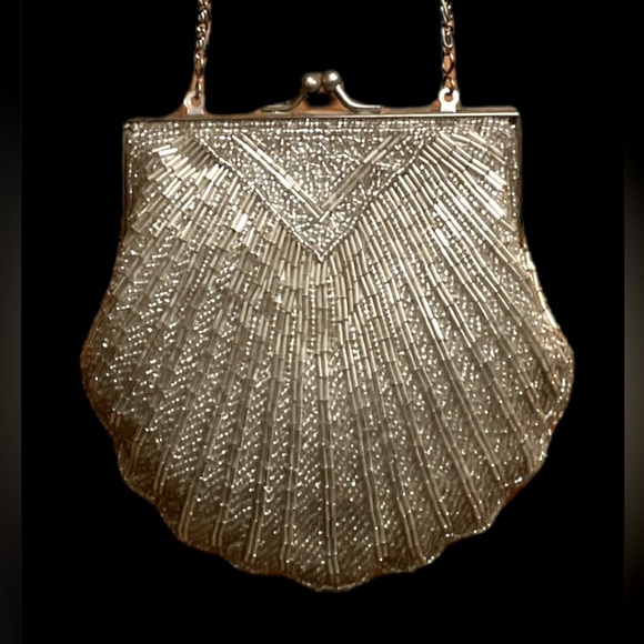 Vintage Silver Beaded Evening Bag - Picture 3 of 6